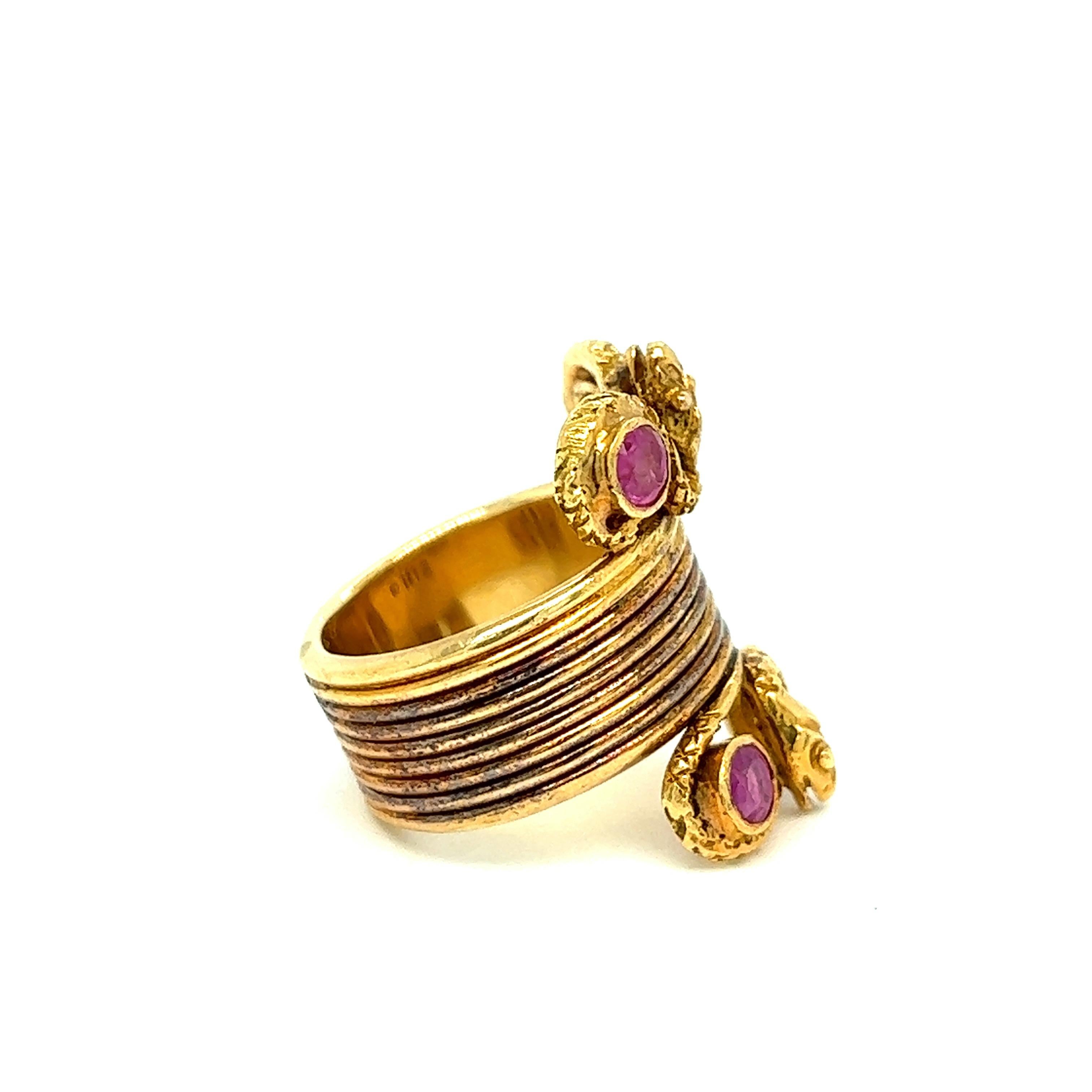 Ilias Lalaounis Snake Ruby Gold Ring In Good Condition For Sale In New York, NY