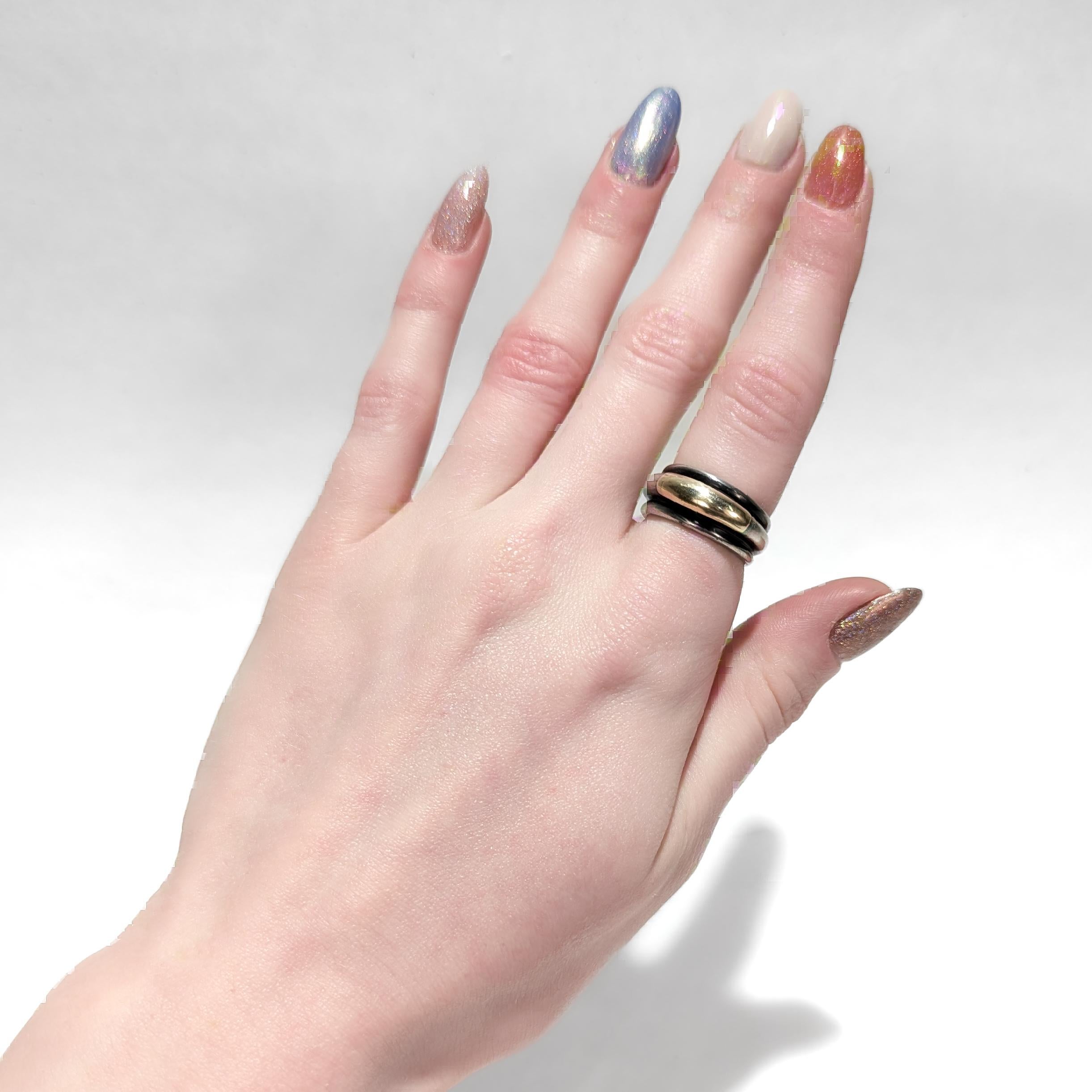 Ilias Lalaounis Sterling Silver and 14 Karat Gold Band Ring For Sale 8