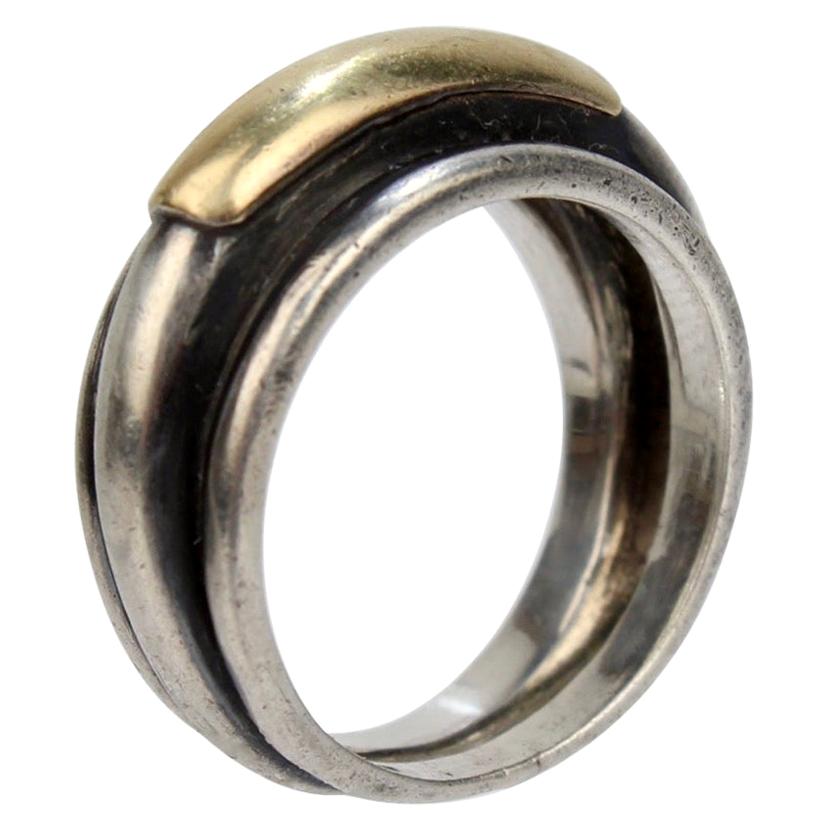 Ilias Lalaounis Ring aus Sterlingsilber und 14 Karat Gold