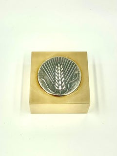 Presse-papiers de la pièce de monnaie « Barley » en argent sterling et bronze Ilias Lalaounis
