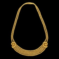 Ilias Lalaounis Striking 18ct Gold Multi-Row Bib Necklace With Shell Motifs