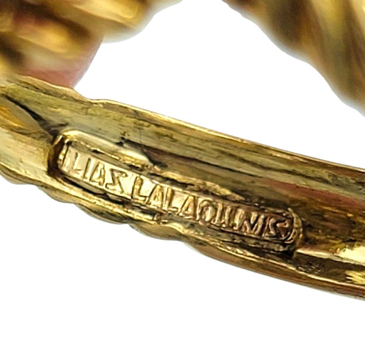 Ilias Lalaounis Twisted Rope and Turquoise Cocktail Ring in 18 Karat Yellow Gold in vendita 2