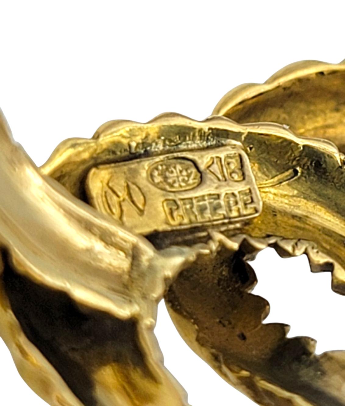 Ilias Lalaounis Twisted Rope and Turquoise Cocktail Ring in 18 Karat Yellow Gold in vendita 3