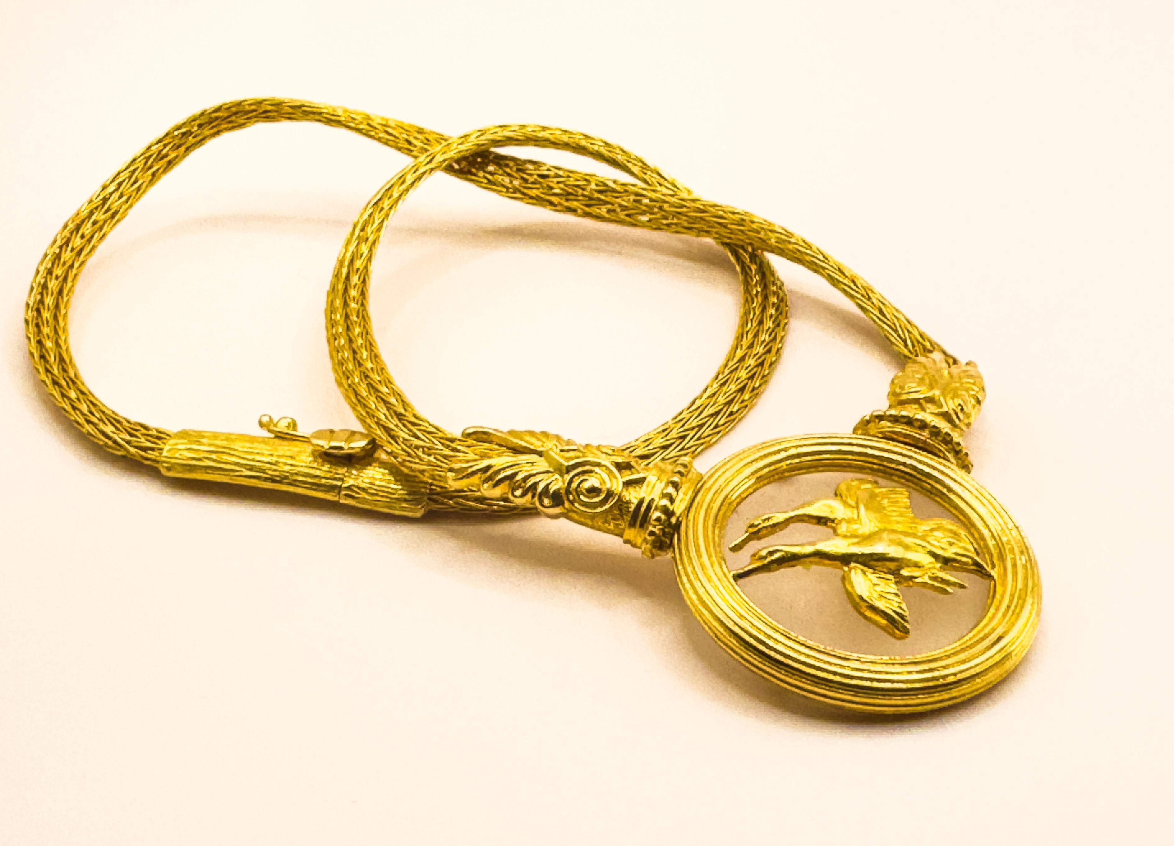 Ilias Lalaounis Vintage Halskette aus 18 Karat Gelbgold  im Zustand „Hervorragend“ im Angebot in Geneva, CH