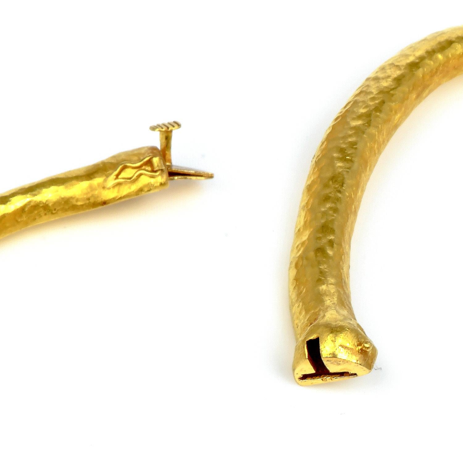 Rétro Ilias Lalaounis Bracelet ras du cou vintage à maillons en or jaune 22 carats en vente