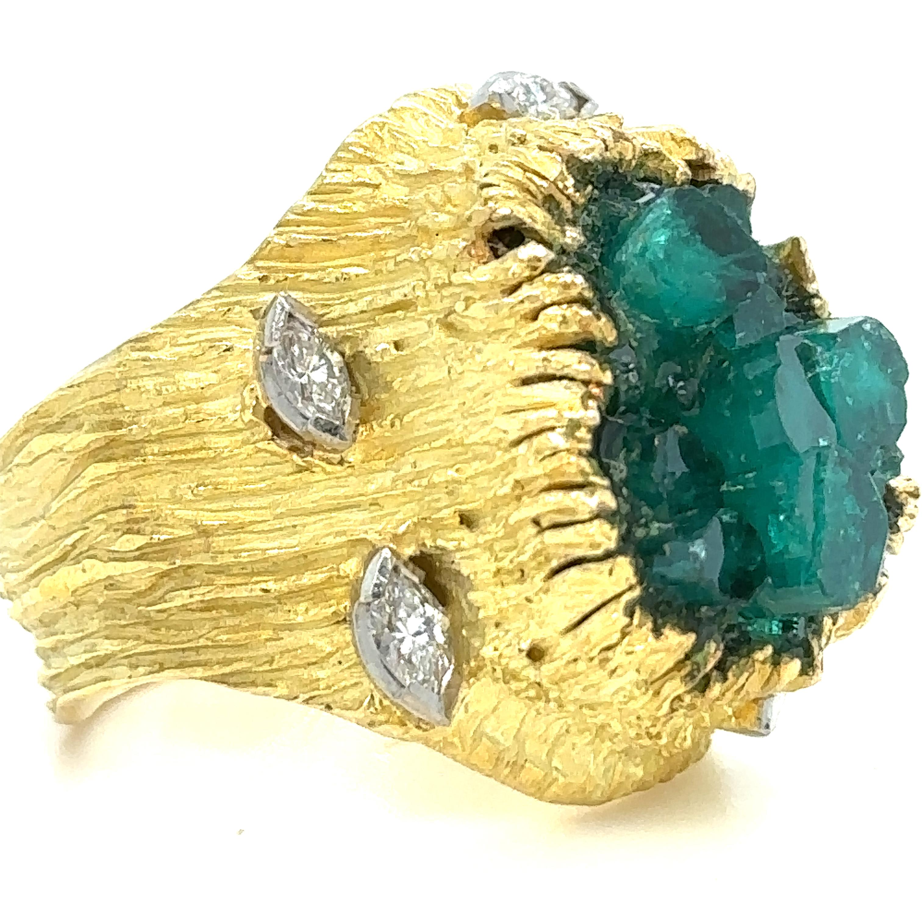 Ilias Lalaounis Vintage Emerald & Diamond Ring 5