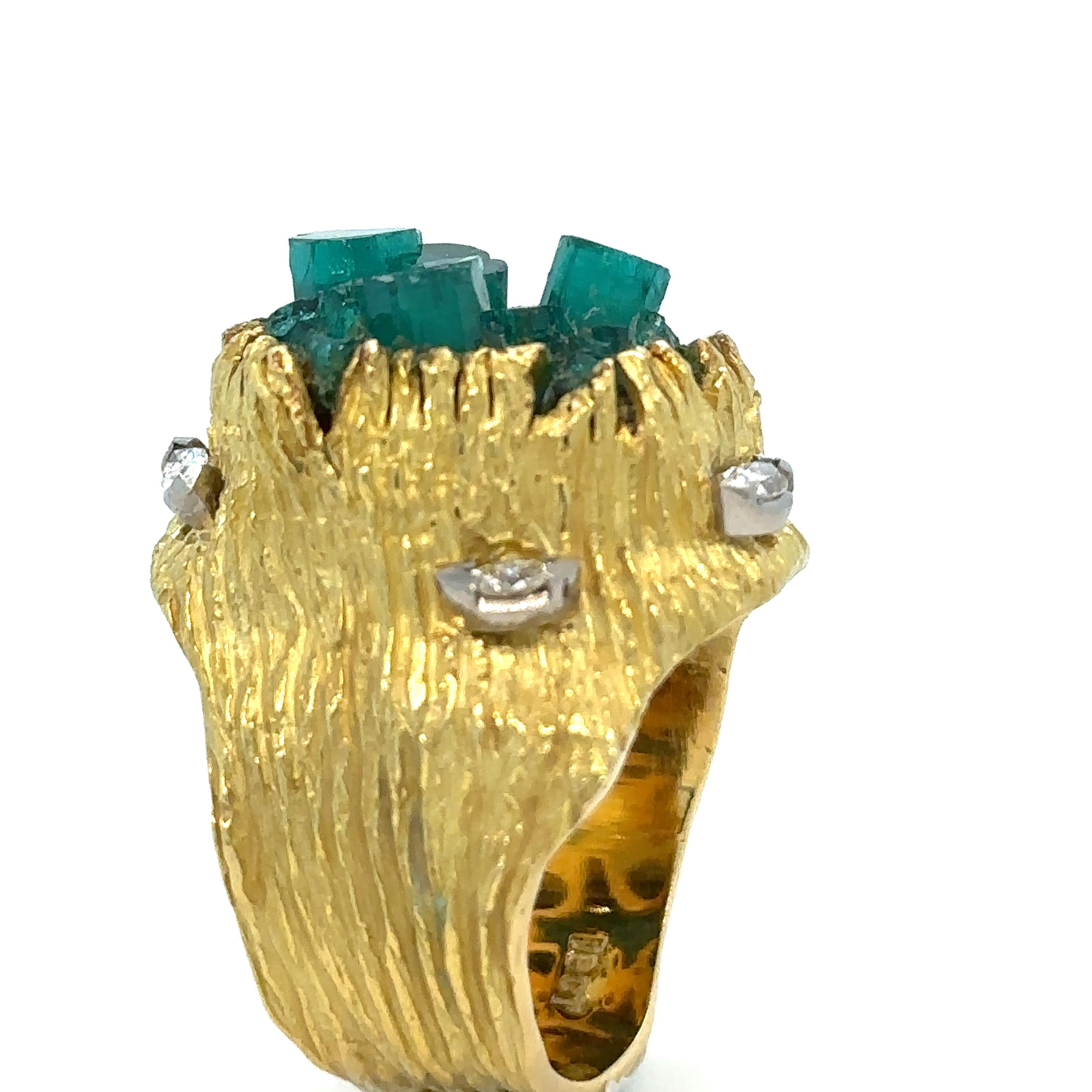 Ilias Lalaounis Vintage Emerald & Diamond Ring 1