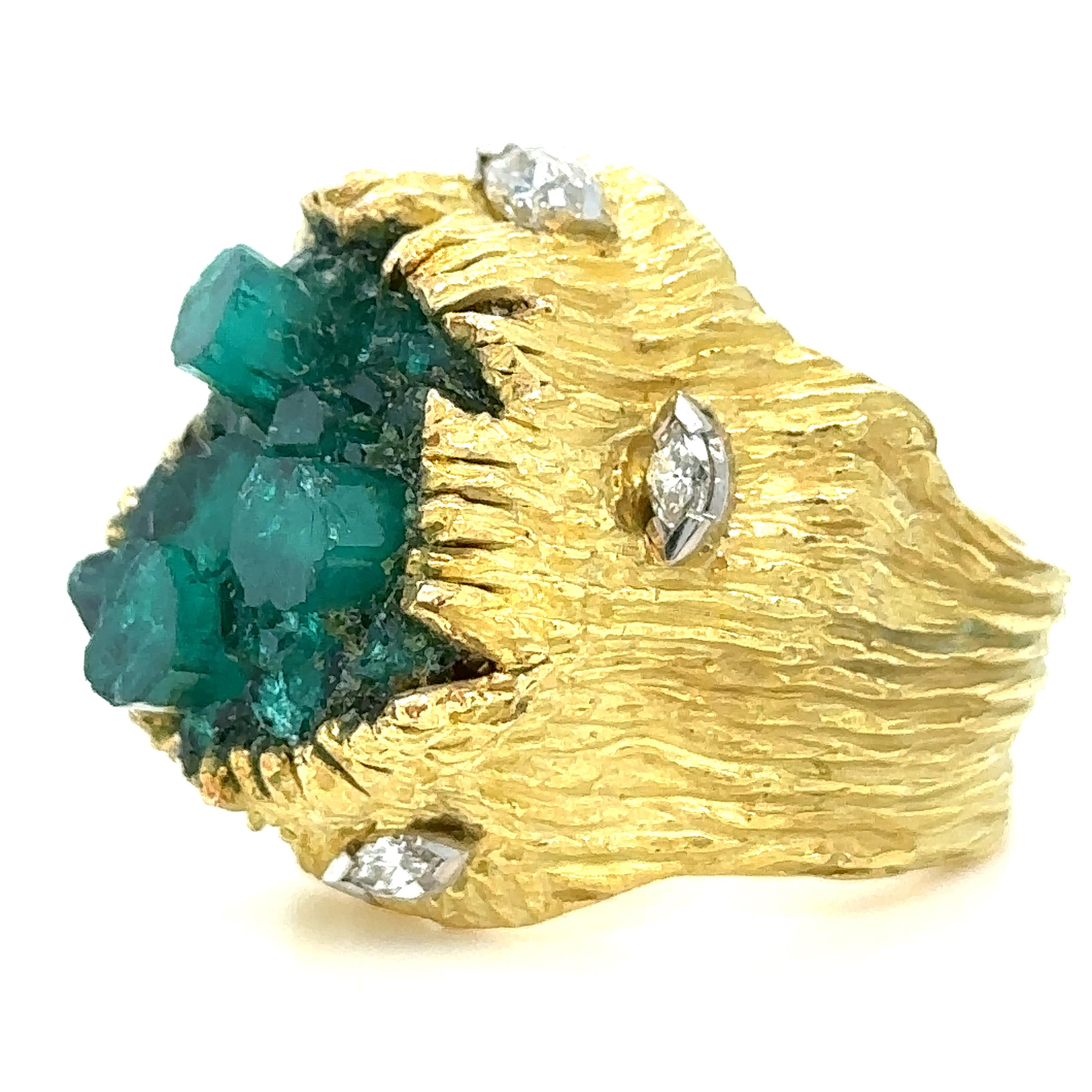 Ilias Lalaounis Vintage Emerald & Diamond Ring 2