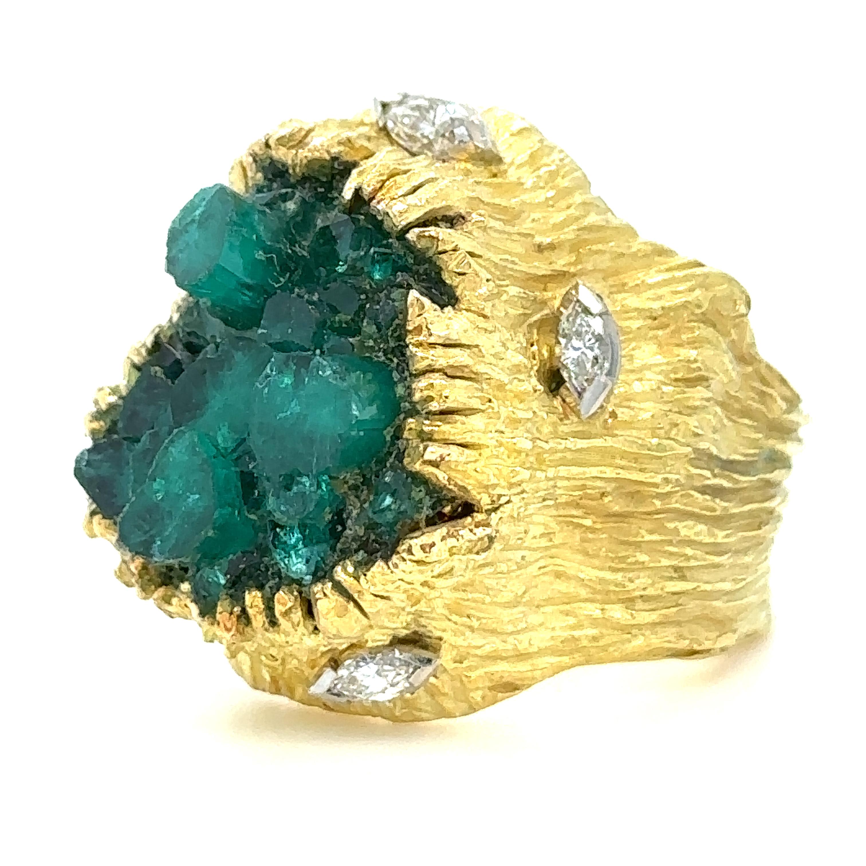 Ilias Lalaounis Vintage Emerald & Diamond Ring 3