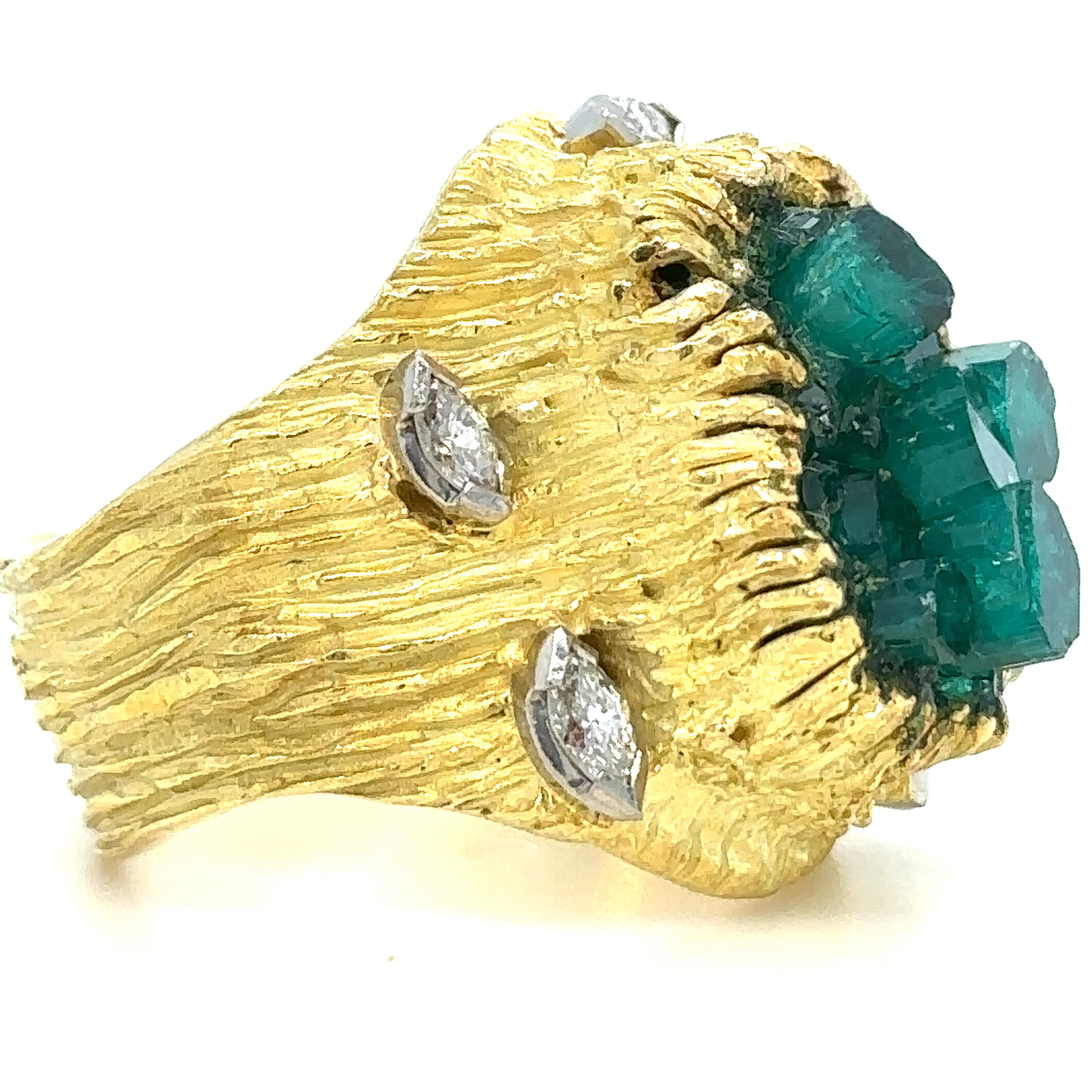 Ilias Lalaounis Vintage Emerald & Diamond Ring 4