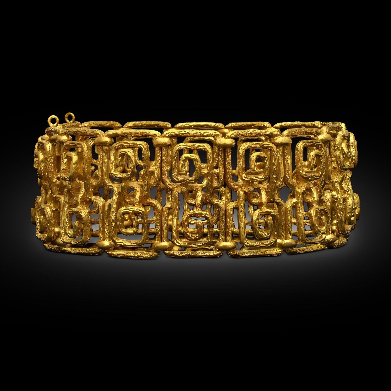 Ilias Lalaounis Vintage 'Neo-Geometric' Bracelet en or jaune 18ct circa 1973 Bon état - En vente à London, GB