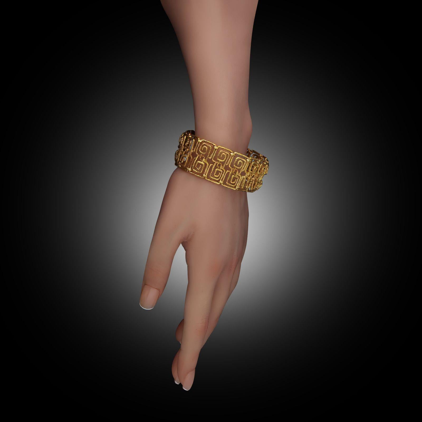 Ilias Lalaounis Vintage 'Neo-Geometric' Bracelet en or jaune 18ct circa 1973 en vente 3