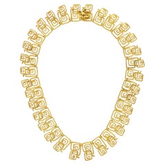 Ilias Lalaounis Vintage 'Neo-Geometric' Necklace in 18ct Yellow Gold circa 1973