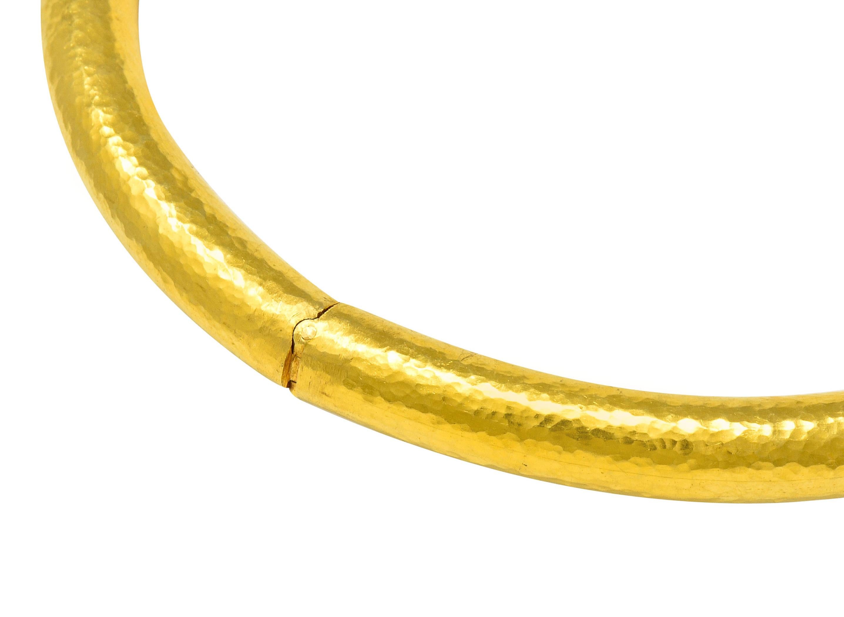 Women's or Men's Ilias Lalaounis Vintage Sodalite 22 Karat Gold Torque Collar Necklace