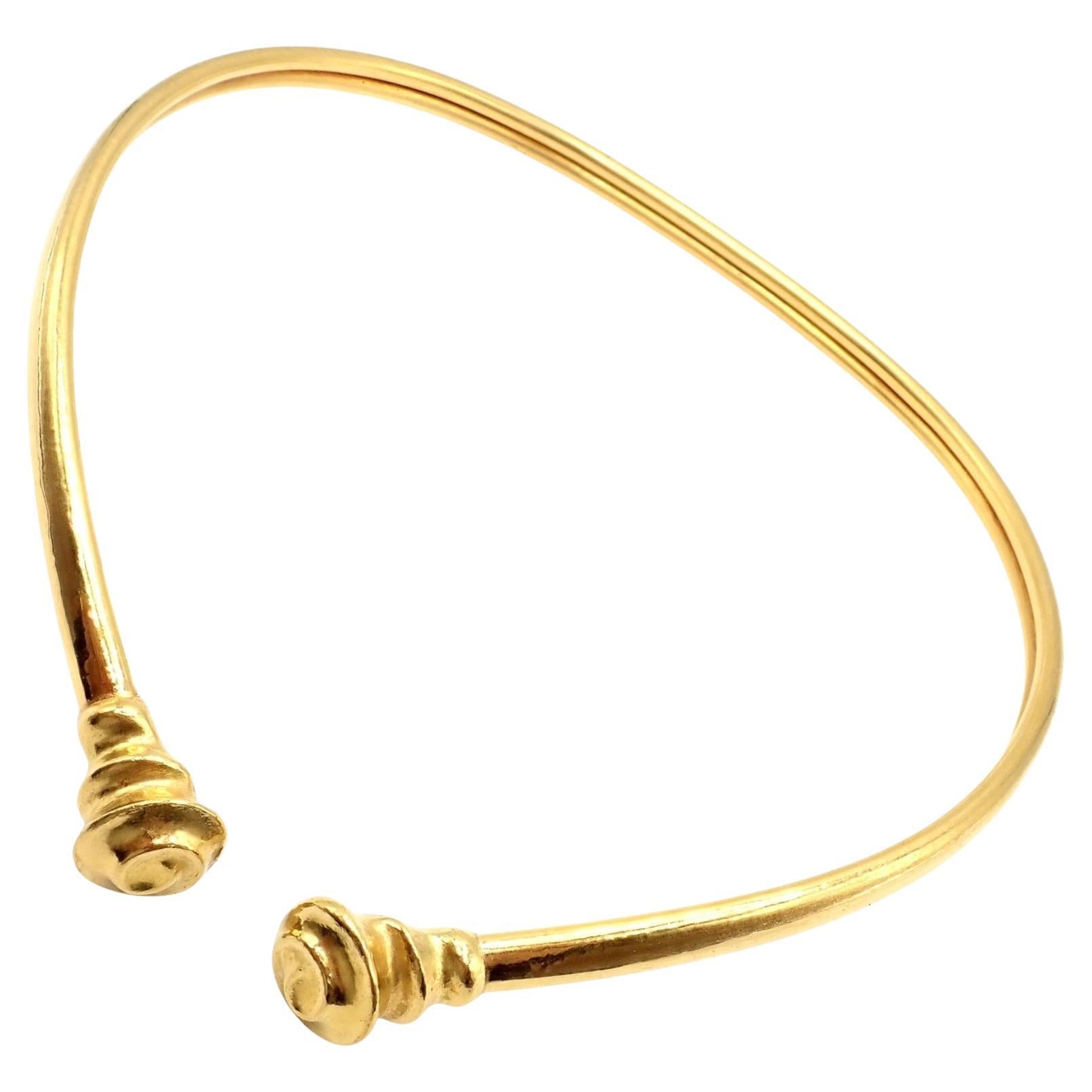 Collana Ilias Lalaounis Vintage con motivo a spirale e collare in oro giallo