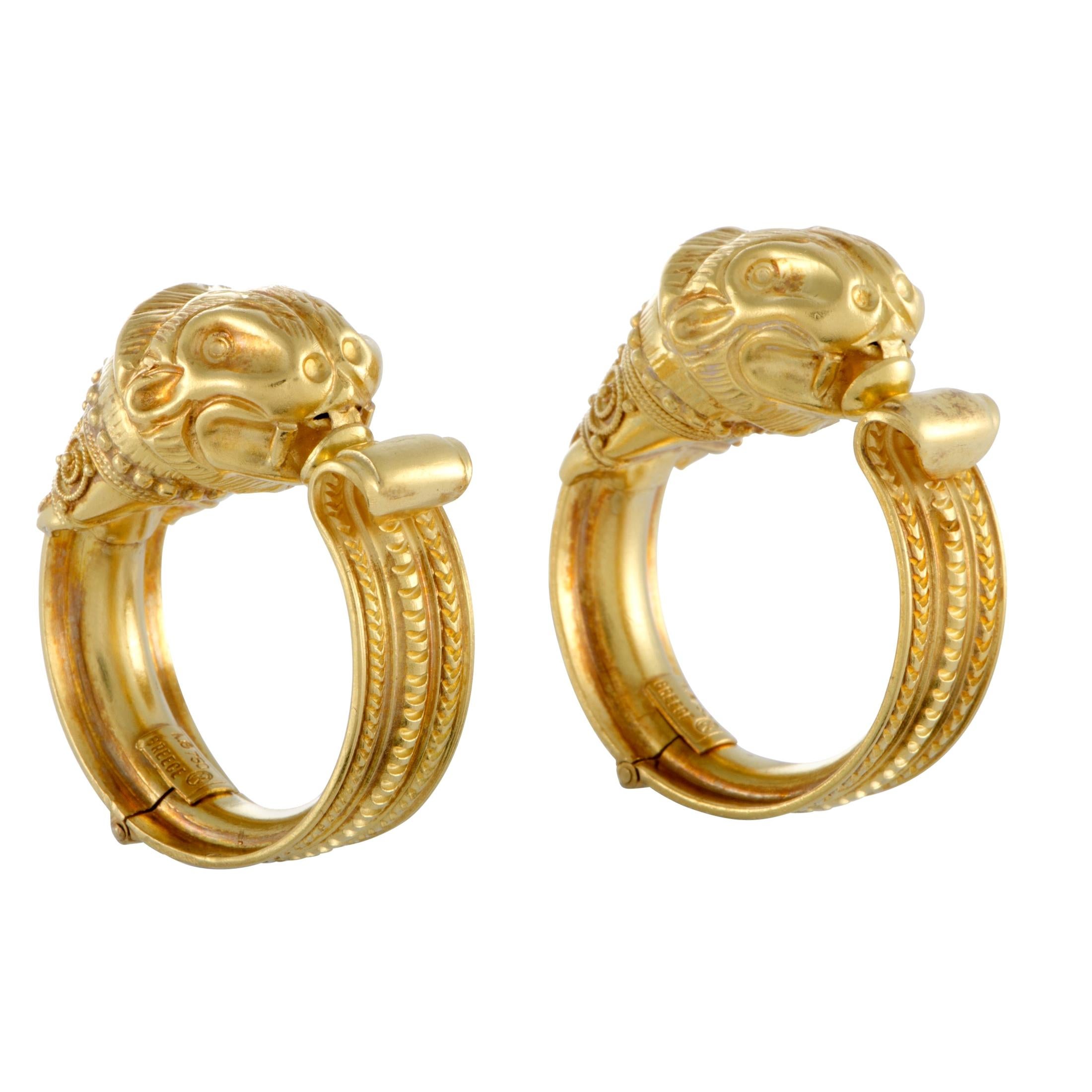 Ilias Lalaounis 18 Karat Yellow Gold Clip-On Earrings