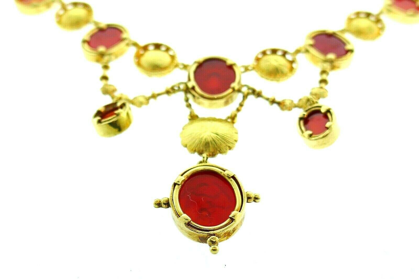 Ilias Lalaounis Yellow Gold Carved Carnelian Necklace 1