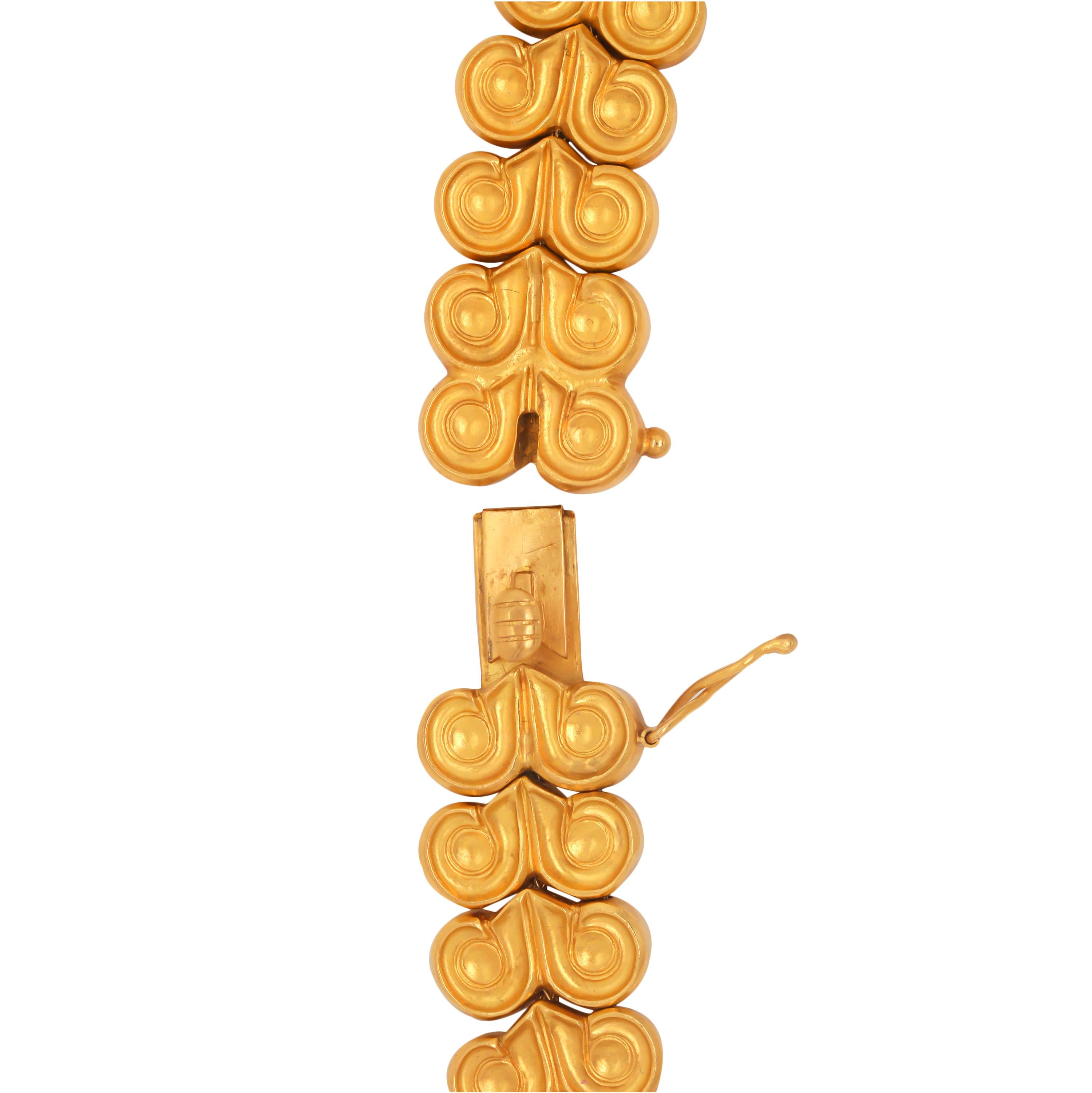 Ilias Lalaounis Yellow Gold Necklace and Bracelet Matching Set 1