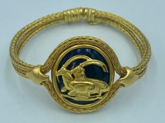 Ilias Lalaounis 18k gold and lapis lazuli bracelet with mountain goat design