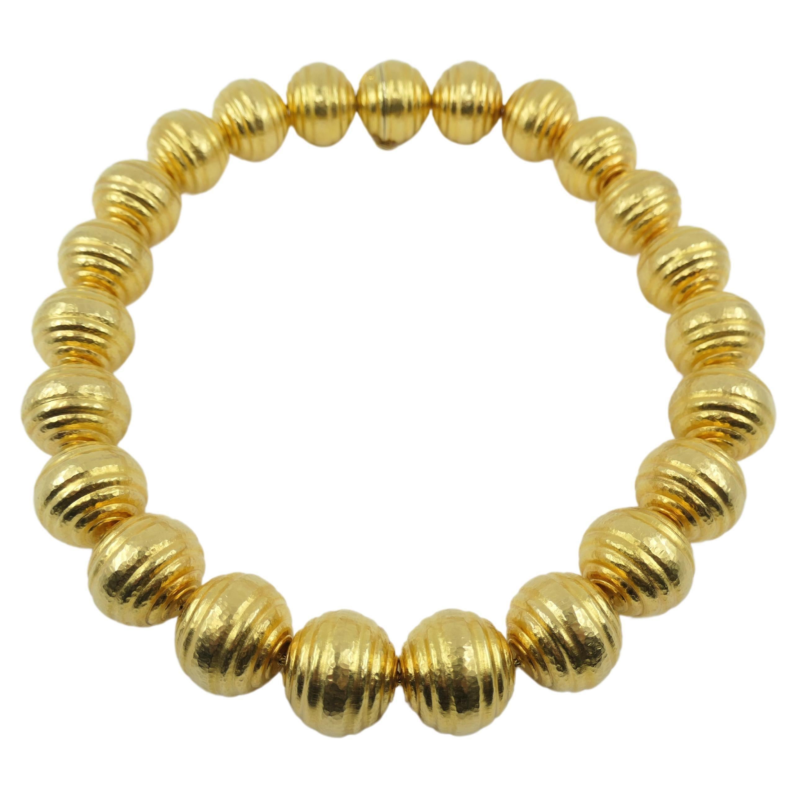large gold ball necklace