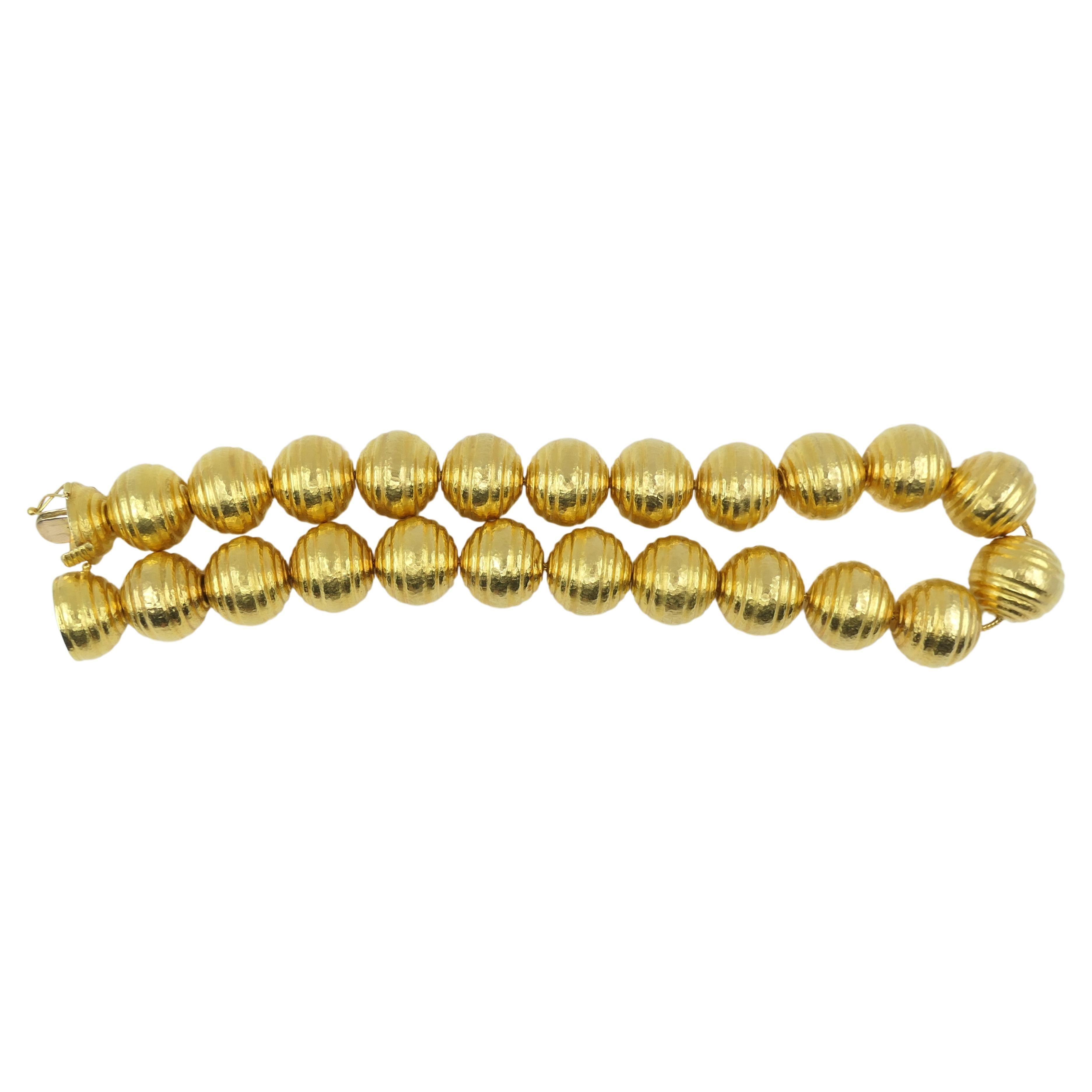 Women's Ilias Lalaounis 18k Gold Ball Necklace Original Pouch