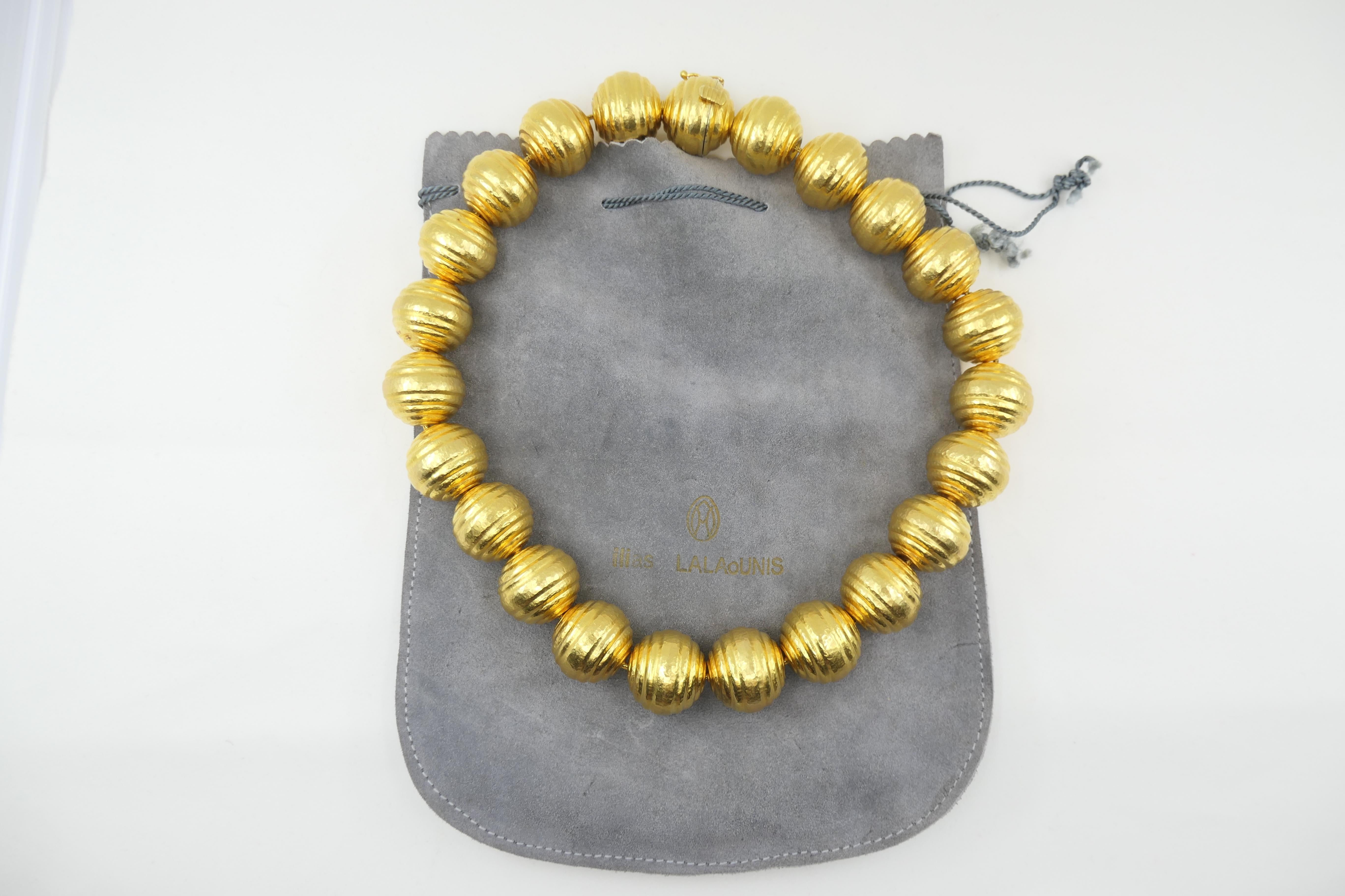 Ilias Lalaounis 18k Gold Ball Necklace Original Pouch 3