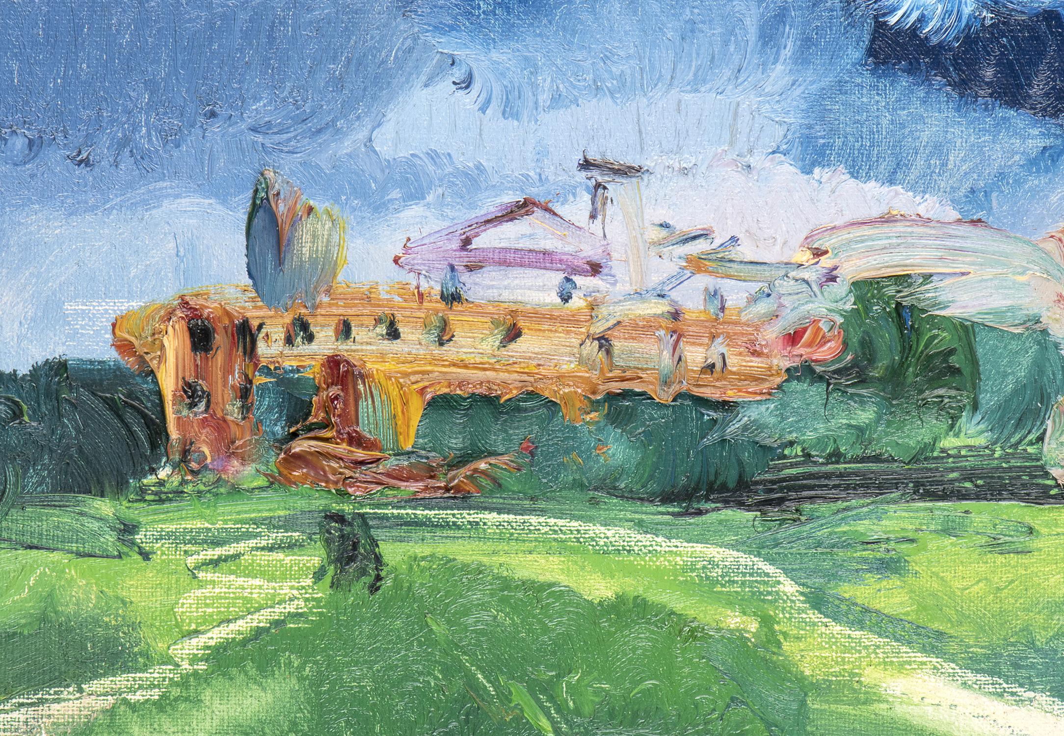Contemporary Landscape Painting View Of Circus Maximus Rome Signed and dated  For Sale 1