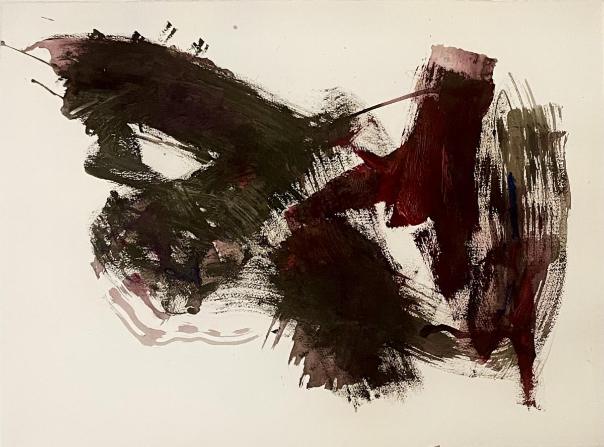 Abstract Painting di Iliyan Ivanov - NESSUN RIENTRO I.1 : Lavoro astratto su carta