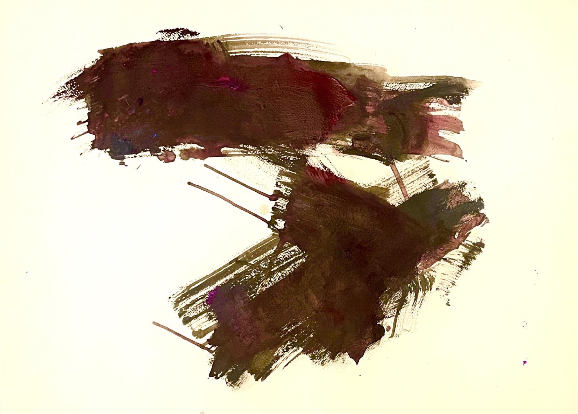 Abstract Painting di Iliyan Ivanov - NESSUN RIENTRO I.3 : Lavoro astratto su carta
