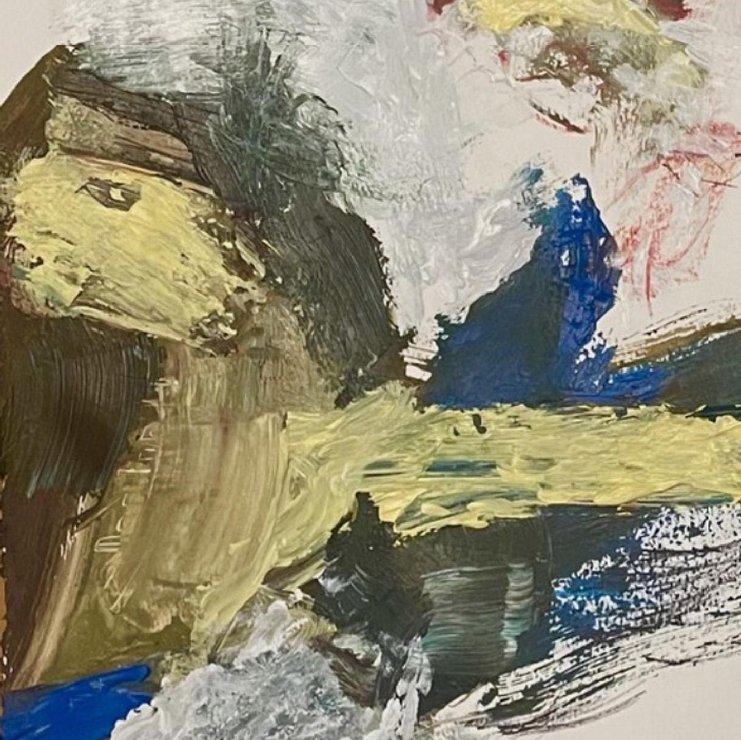 NESSUN RIENTRO II.3 : Lavoro astratto su carta - Abstract Painting Beige di Iliyan Ivanov