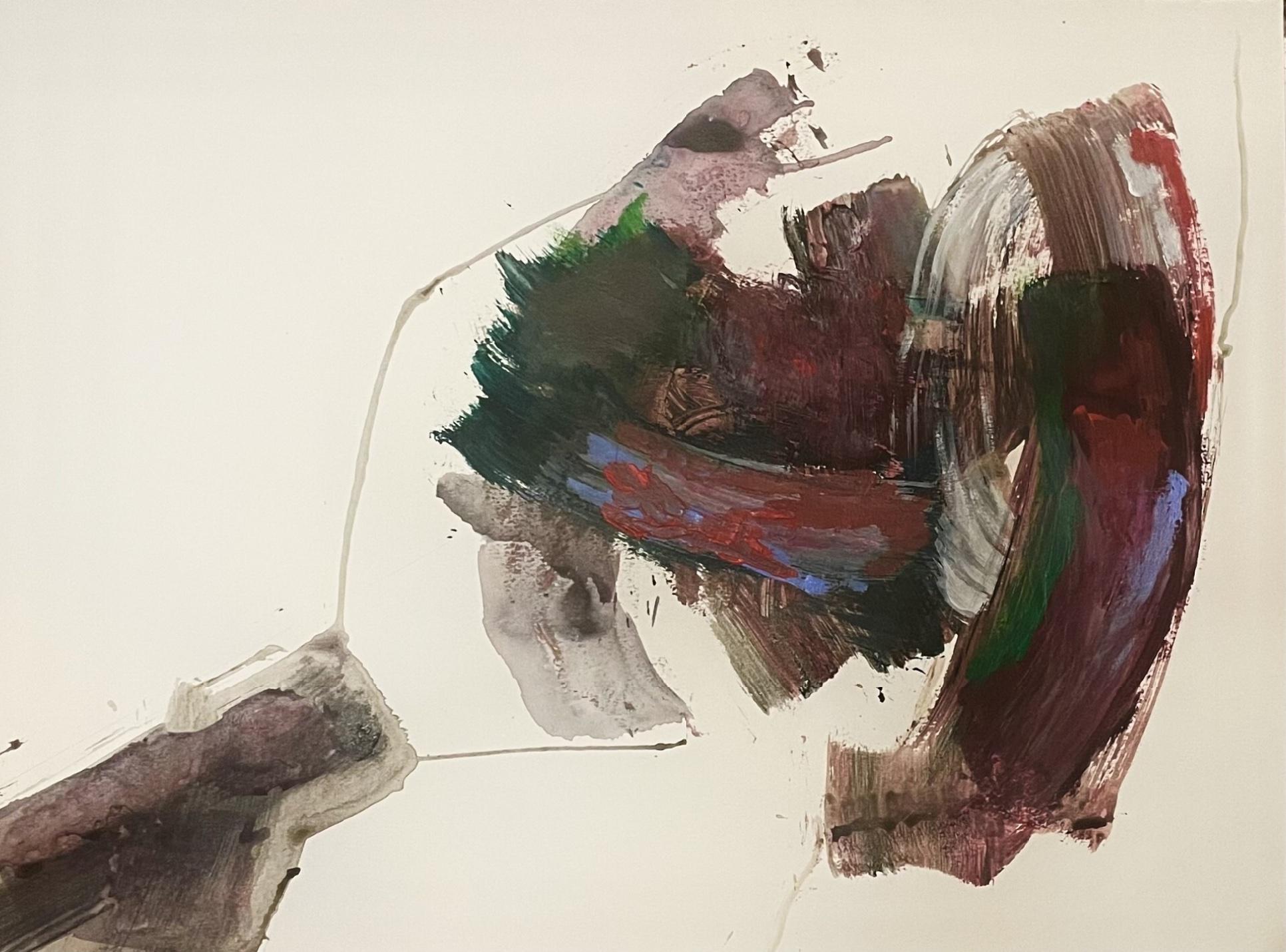 Abstract Painting di Iliyan Ivanov - NESSUN RIENTRO III.2 : Lavoro astratto su carta