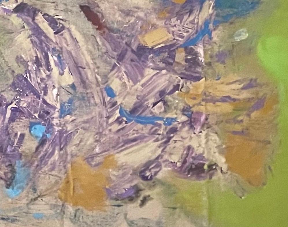 Un giardino fiorito, lillà : Pittura astratta - Painting di Iliyan Ivanov