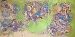 Un giardino fiorito, lillà : Pittura astratta
