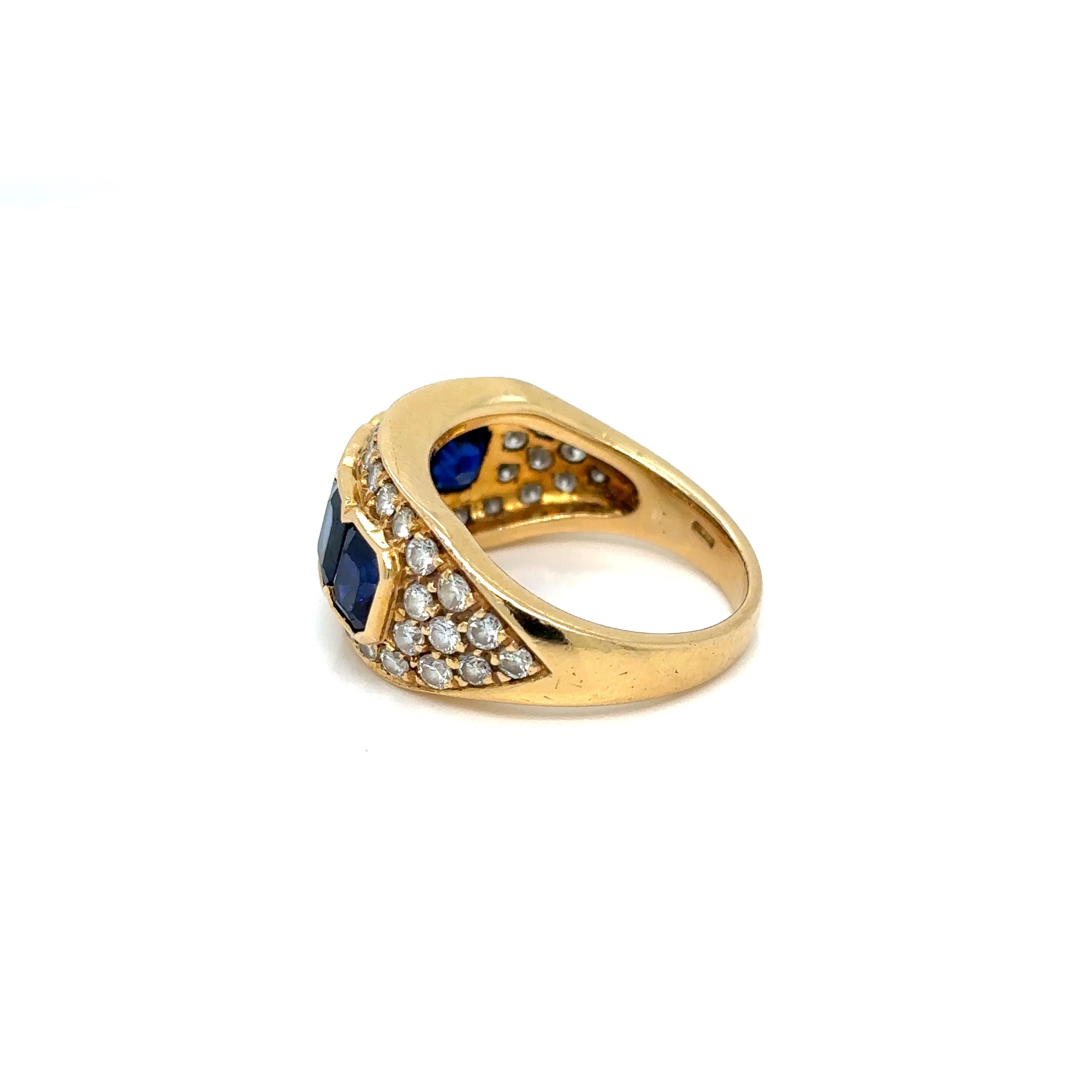Illario 5 Carat Natural Sapphire Diamond Band Ring For Sale 2