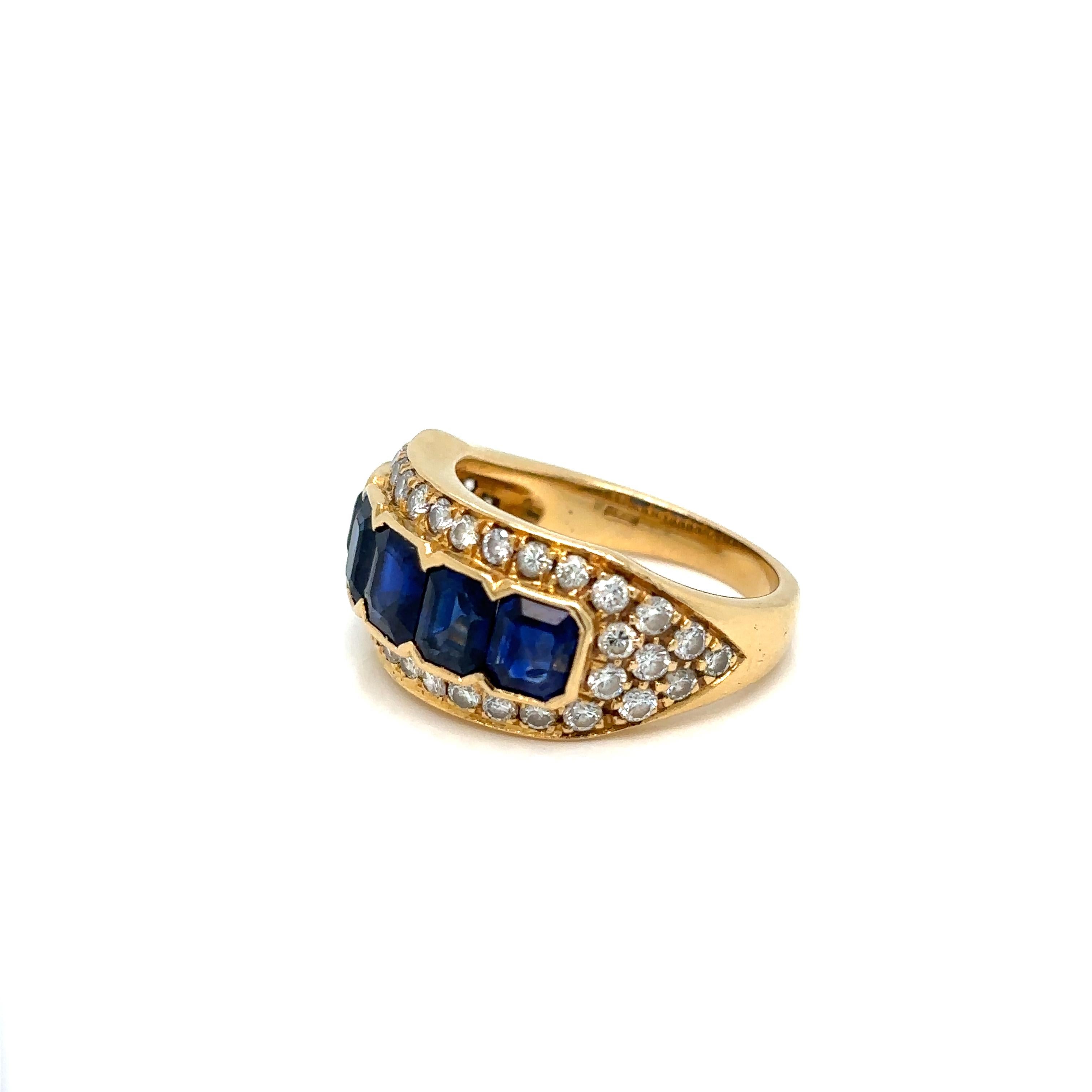 Illario 5 Carat Natural Sapphire Diamond Band Ring For Sale 3