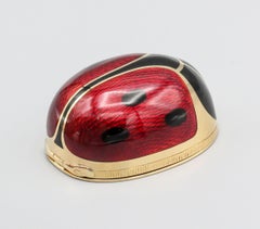 Illario Enamel and 18 Karat Gold Ladybug Pill Box