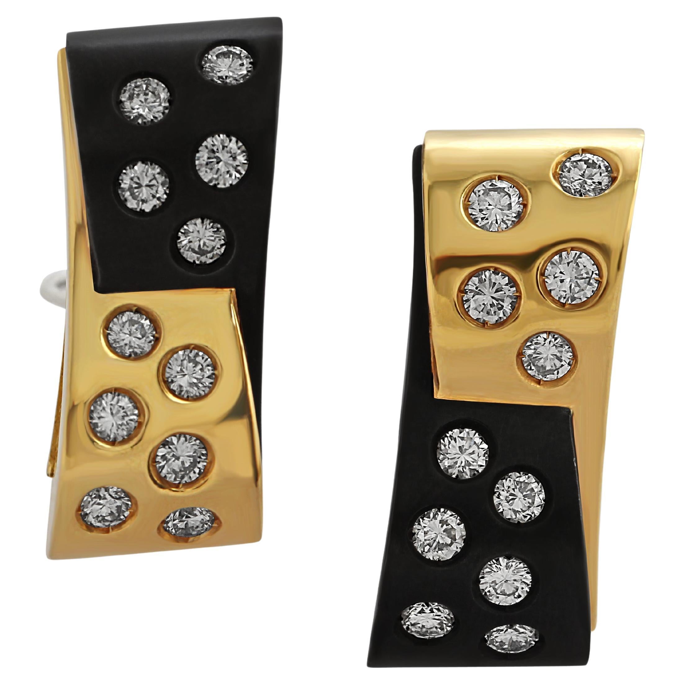 Illario, Gold & Diamond Earrings For Sale