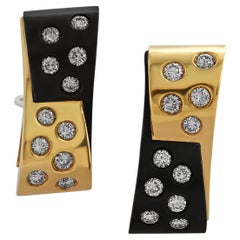 Retro Illario, Gold & Diamond Earrings