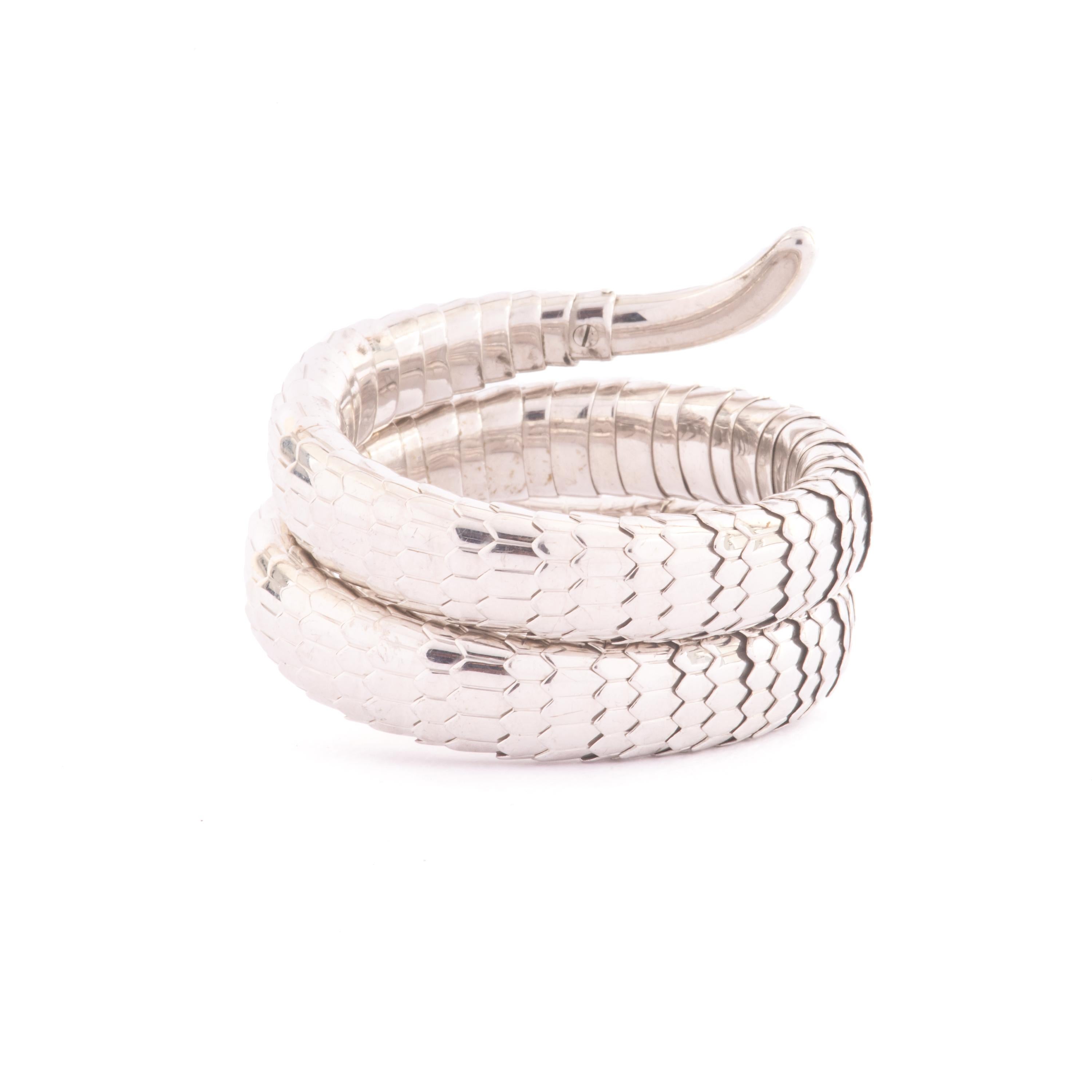mens silver snake bracelet