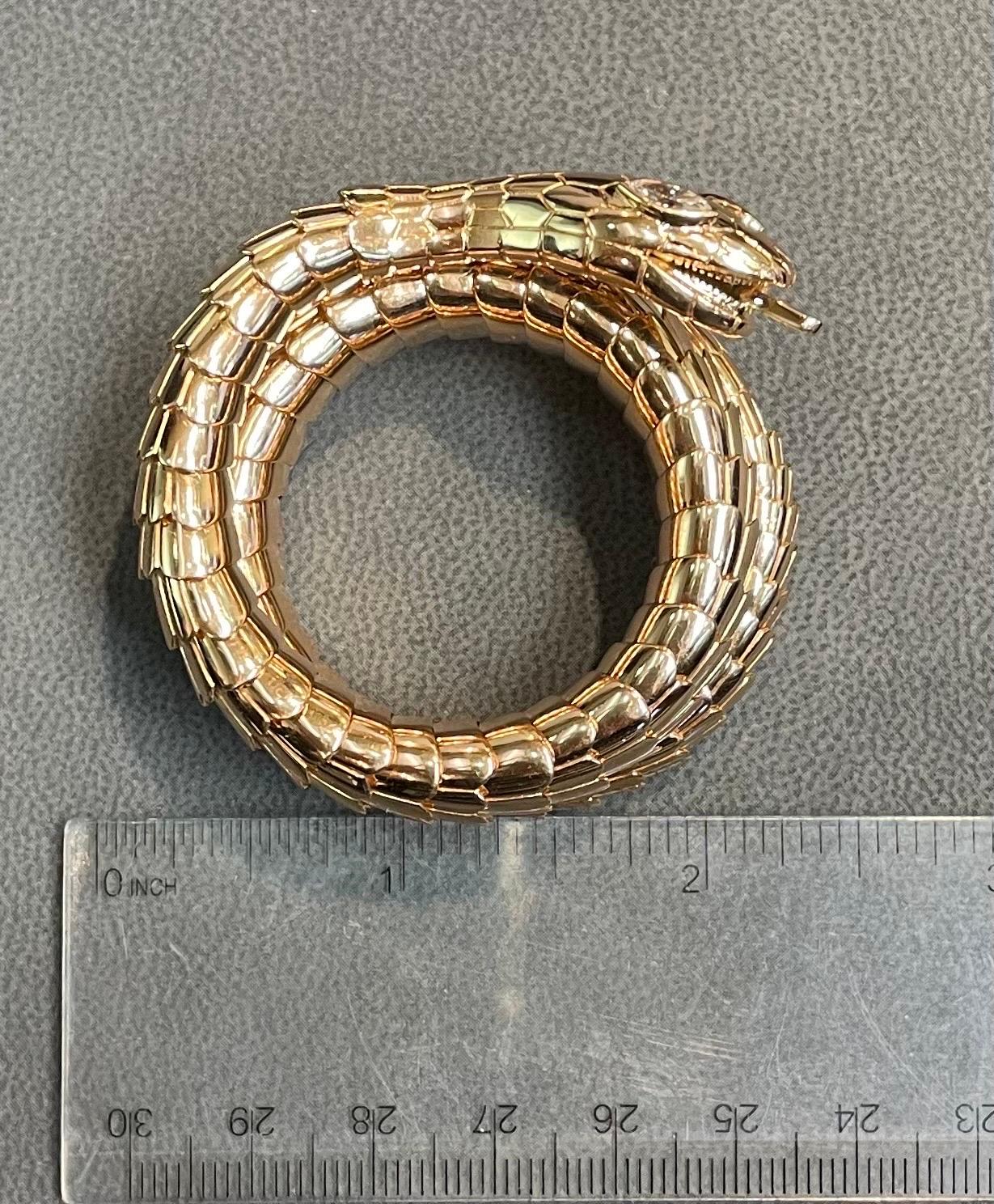 Women's Illario Rose Gold and Diamond Snake Bracelet  For Sale