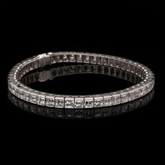 Illario Superb Platinum and Diamond Line Bracelet Italian, Circa 1950s