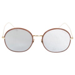 Illesteva Brown Alina Leather C2 Round Sunglasses