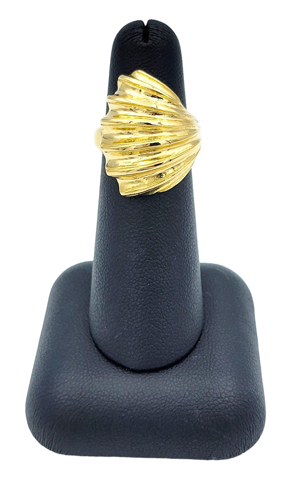Illias Lalaounis Ridged Shell Design Wrap Cocktail Ring in 22 Karat Yellow Gold For Sale 5