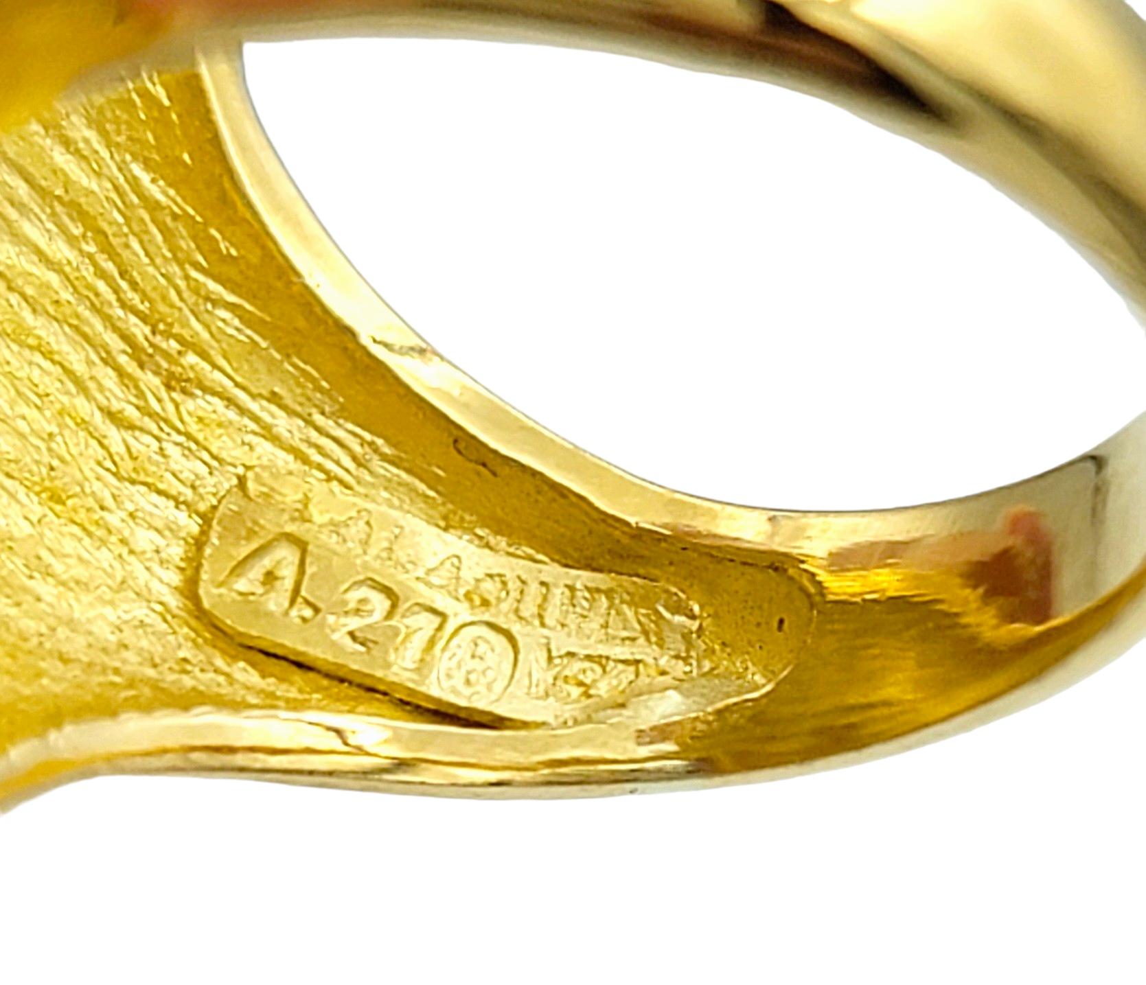 Illias Lalaounis Ridged Shell Design Wrap Cocktail Ring in 22 Karat Yellow Gold For Sale 1