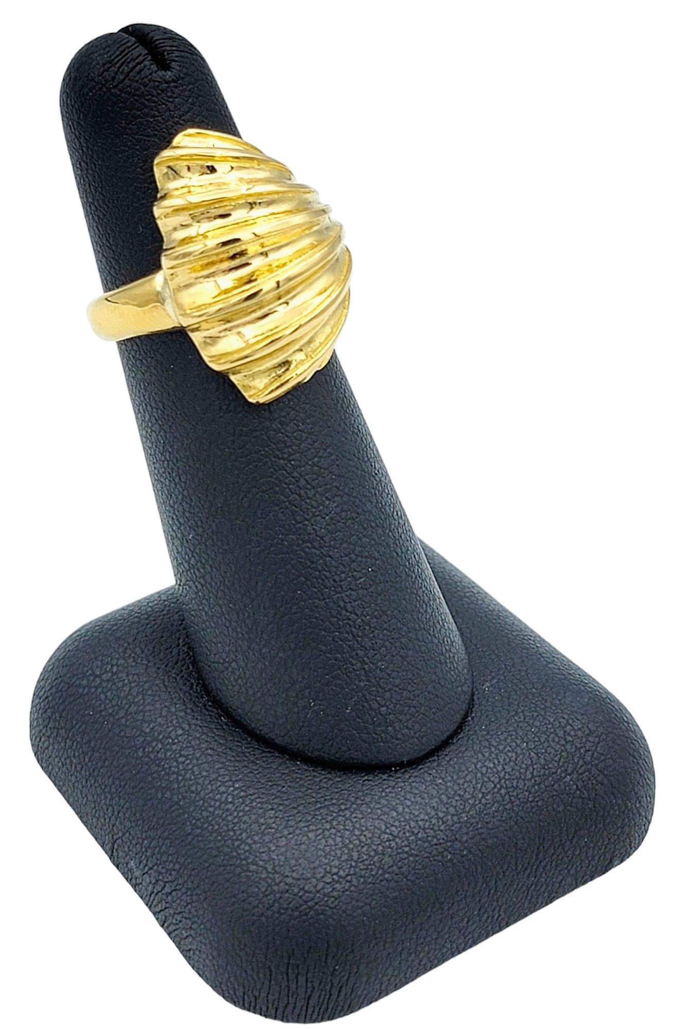 Illias Lalaounis Ridged Shell Design Wrap Cocktail Ring in 22 Karat Yellow Gold For Sale 4
