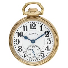 Illinois 10k Gold Fill Pocket Watch Manual Wind