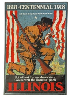 "Illinois. 1818 Centennial 1918." Vintage Poster by Willy Sesser, 1918