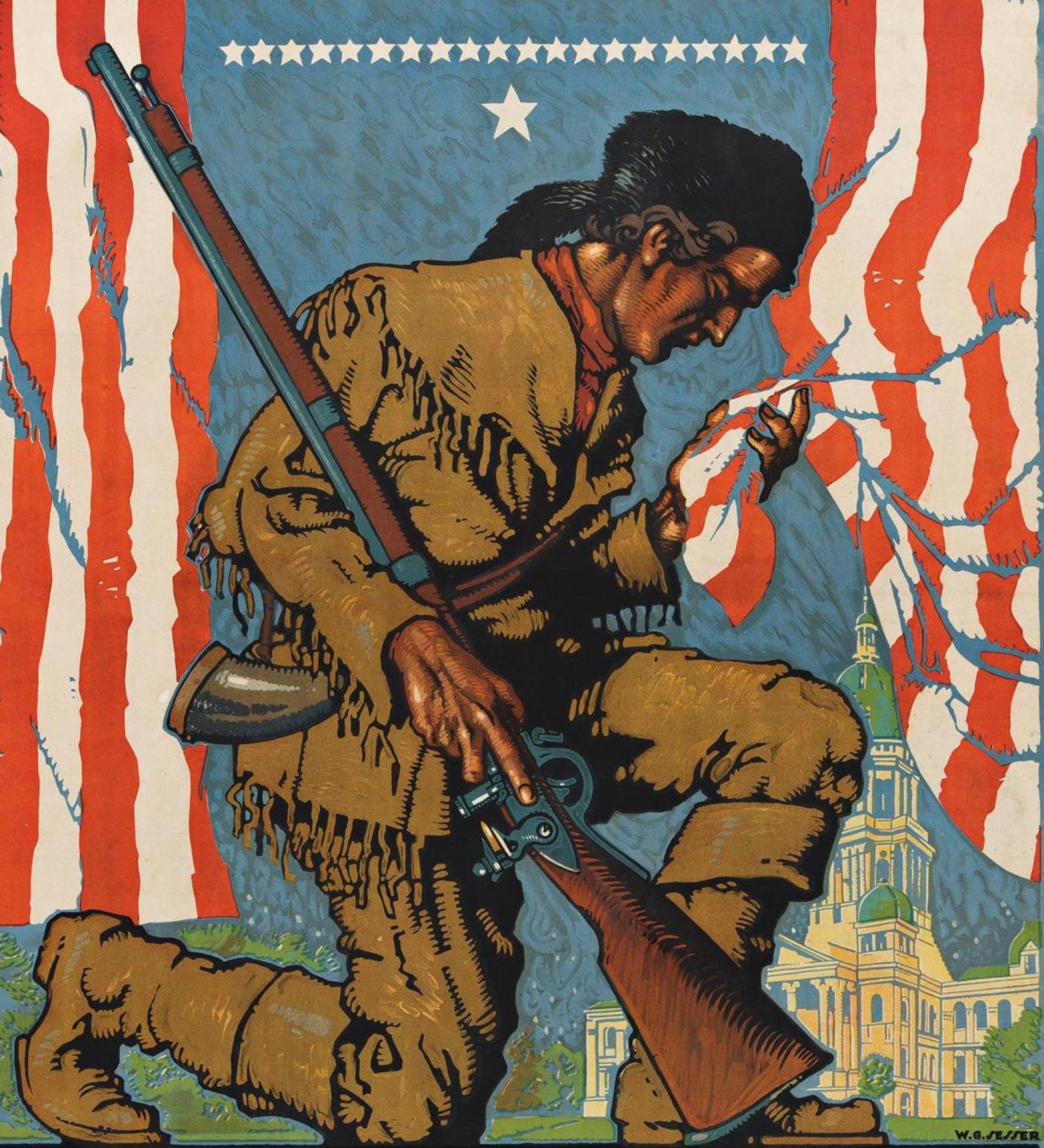 „Illinois. 1818 Hundertjahrfeier 1918.“ Vintage-Poster von Willy Sesser, 1918 (amerikanisch) im Angebot