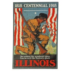 "Illinois. 1818 Centennial 1918." Vintage Poster by Willy Sesser, 1918