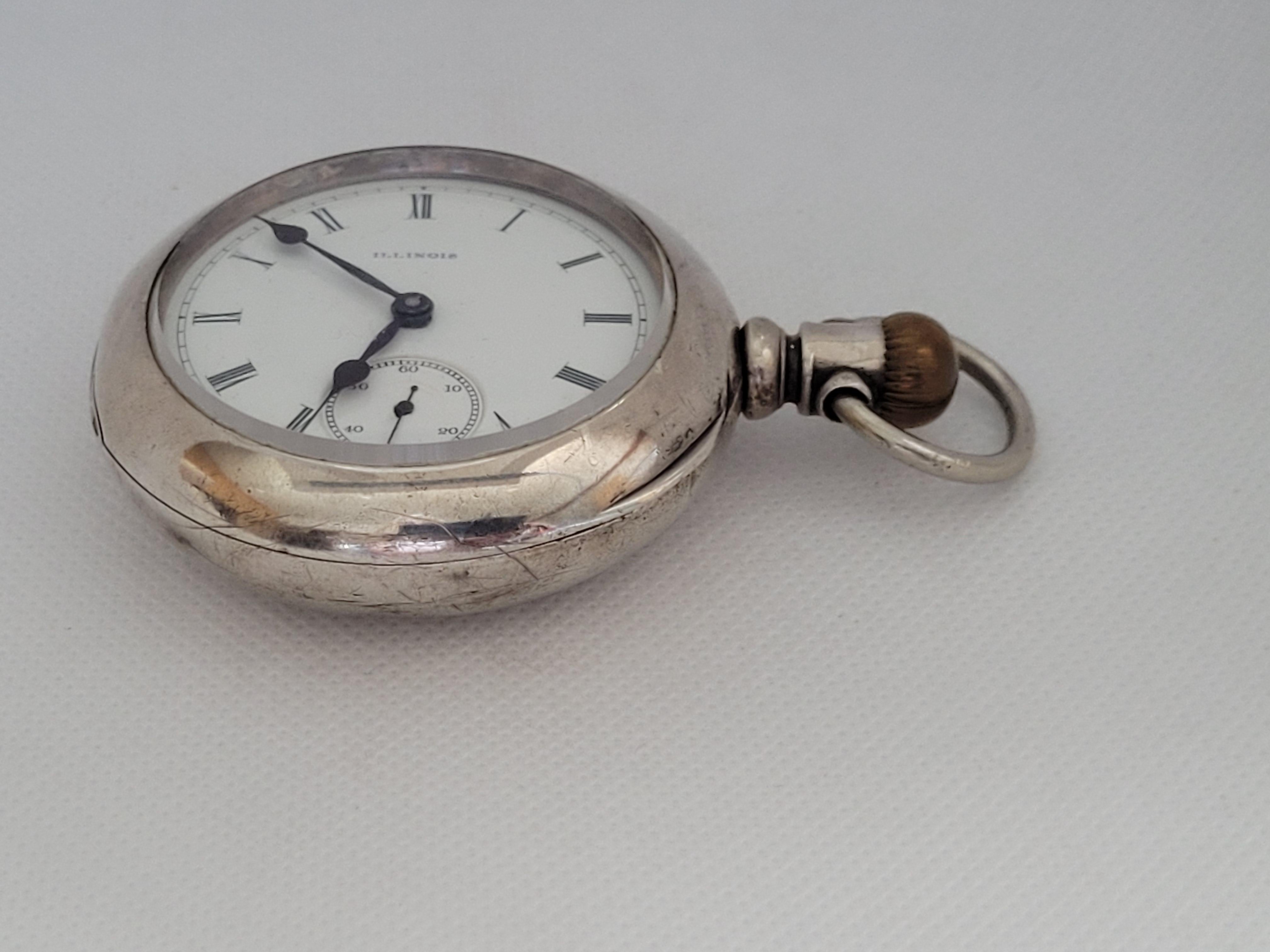 Victorian Illinois 1886 Pocket Watch  Working Case Heavy 7 Jewel Hunting